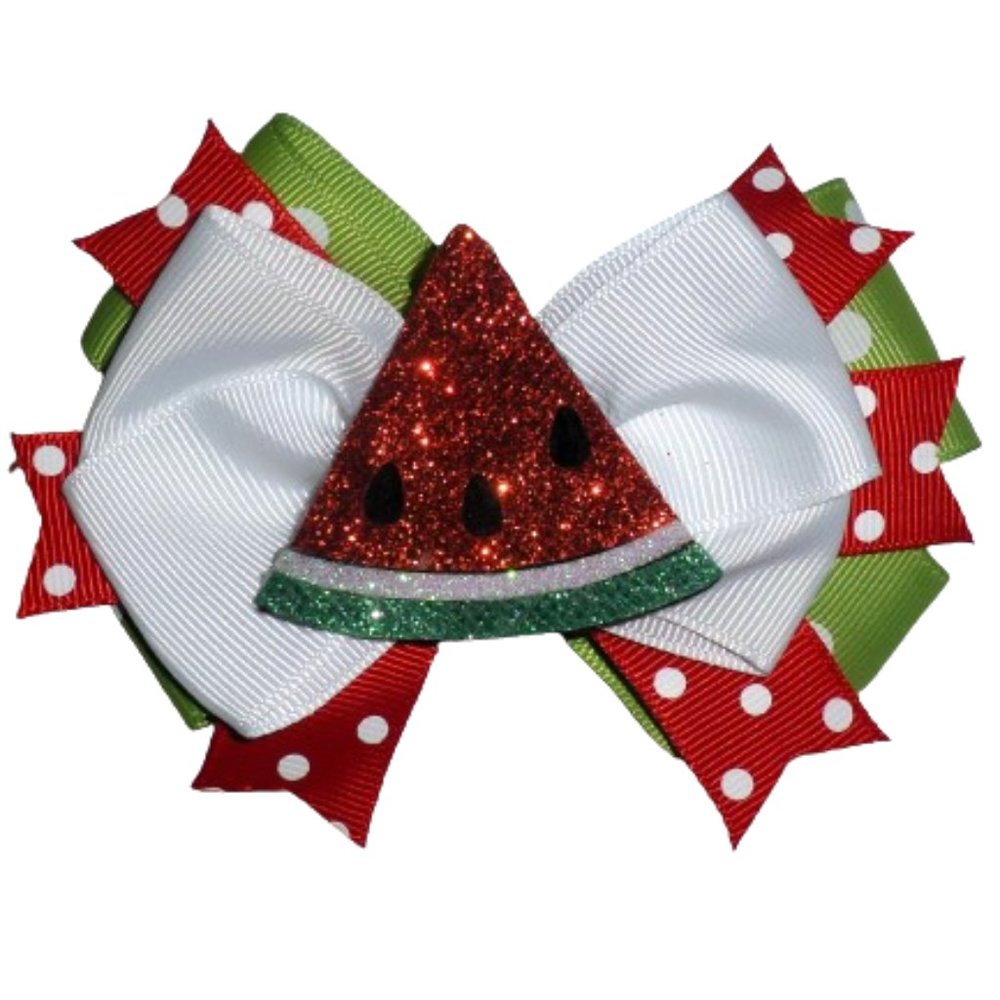 Watermelon Girls Hair Bow Clip 4.5 Inches